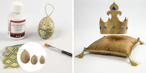 Karton og papartikler. Til at dekorere