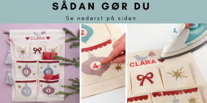 Kreativ ide: Adventskalender. Lommeophæng dekoreret med strygestof