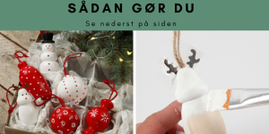 Kreativ ide: Juleophæng og julekugler i træ dekoreret med hobbymaling