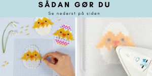 Kreativ idé: Lav påskekyllinger af rørperler på perleplade