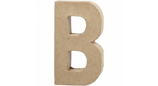 Bogstav B. H:20,5 cm. 1 stk. Papmach