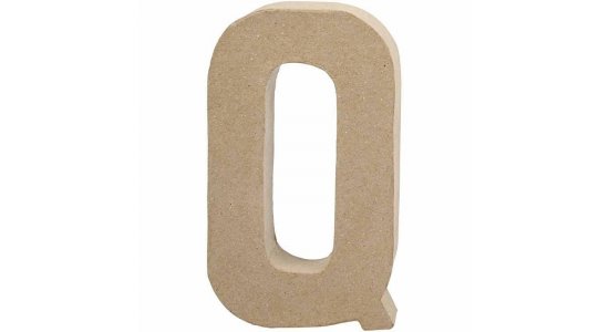 Bogstav Q. H:20,3 cm. 1 stk. Papmach