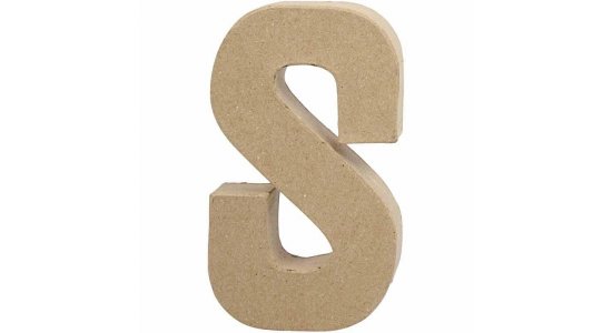 Bogstav S. H:20,3 cm. 1 stk. Papmach