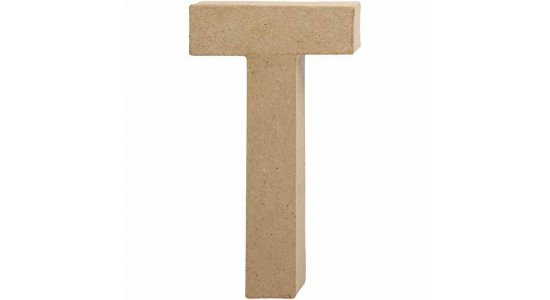 Bogstav T. H:20,5 cm. 1 stk. Papmach