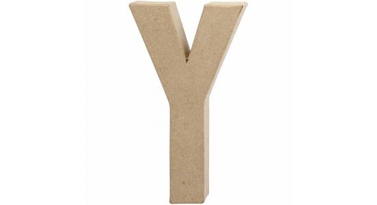 Bogstav Y. H:20 cm. 1 stk. Papmach