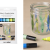 Glas- og porcel�nstuscher. HALVD�KKENDE. Bl�/Gr�n harmoni 6 stk.