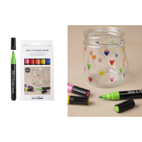 Glas- og porcel�nstuscher. HALVD�KKENDE. Colorful. 6 stk.