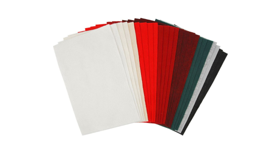 Hobbyfilt, 24 ark i assorterede farver, 20 x 30 cm, 180g-200g