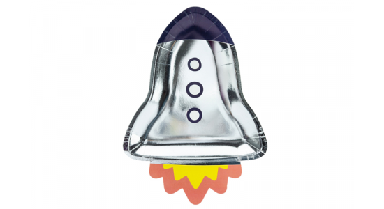 Paptallerken, Spacetema. Raket. 6 stk