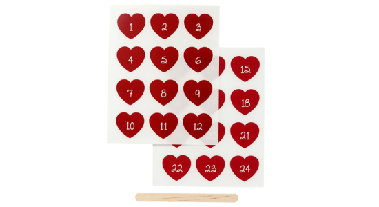 Rub on Stickers, Kalendertal 1-24. Rd