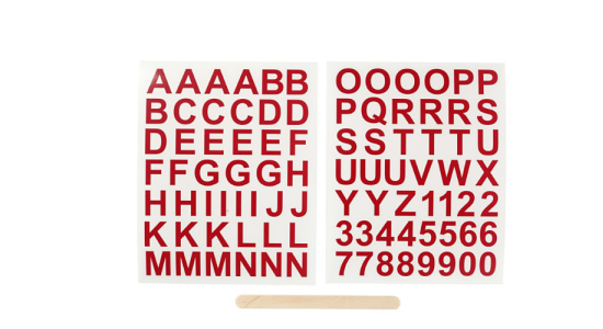 Rub on Stickers, Bogstaver og tal. Rd