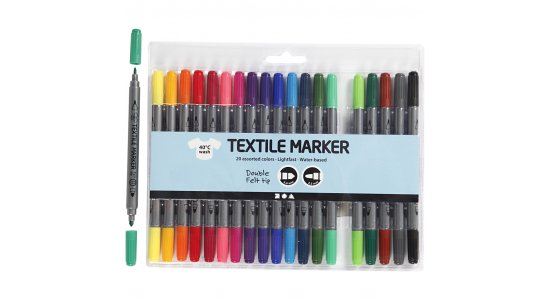 Tekstiltusch, stregtykkelse, 2,3+3,6 mm, 20 stk