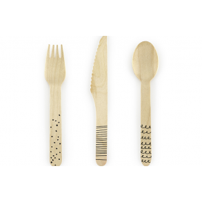 Tr engangsbestik, sort. 6 st