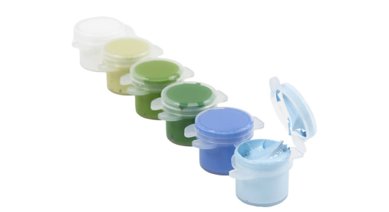 Hobbymaling, bl� og gr�nne harmoni farver. 6x5ml