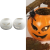 Fyrfadsstage, Halloween Gr�skar. Str.9x9x7,5 cm, hvid. 1 stk.