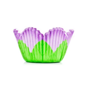 Blomsterformet mini muffins forme,  lilla. 48 stk