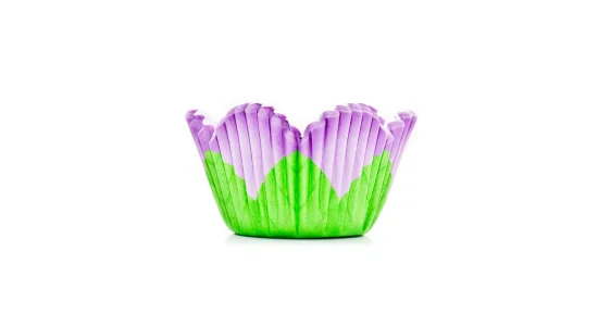 Blomsterformet mini muffins forme,  lilla. 48 stk