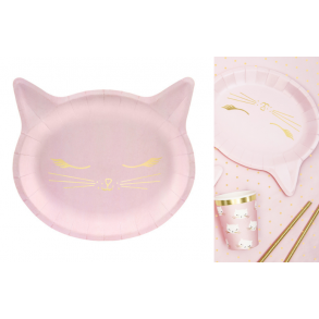 Paptallerkner,  katte temafest. 6 stk.