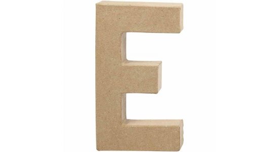 Bogstav E. H:20,5 cm. 1 stk. Papmach