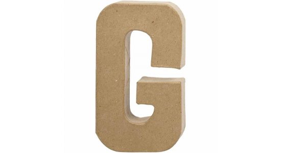 Bogstav G. H:20,5 cm. 1 stk. Papmach