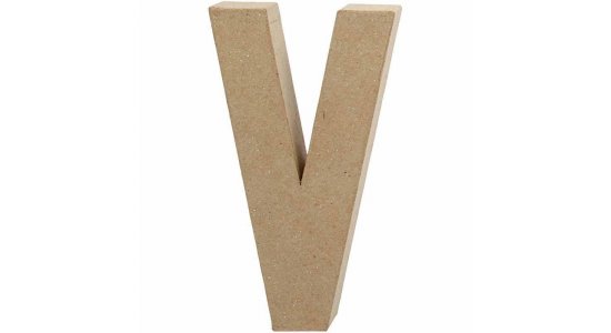 Bogstav V. H:20,5 cm. 1 stk. Papmach