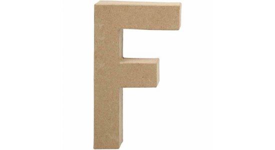 Bogstav F. H:20,5 cm. 1 stk. Papmach