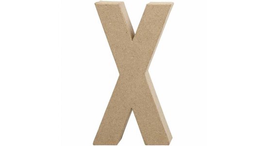 Bogstav X. H:20,2 cm. 1 stk. Papmach