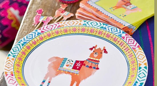 Boho Lama paptallerkener, 8 stk 