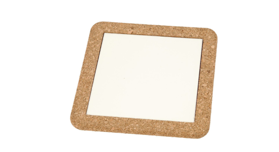 Bordskner med korkramme 15,5 x 15,5 cm. 1 stk