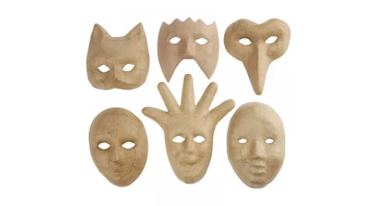 Dekorationsmasker. H: 12-21 cm, 6 stk.