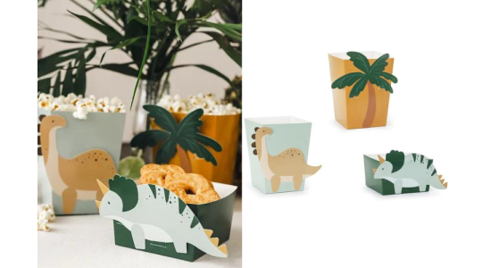 Dinosaur party snackbeholdere, 6 stk. Mix