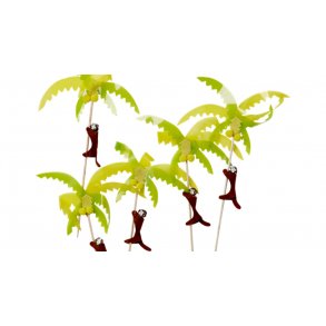 Dekorations sticks til drinks og kager. Palmer og Aber