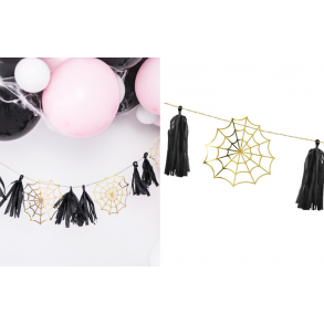 Edderkoppespind papir guirlande. 1,75m. Hjde ca. 14 cm
