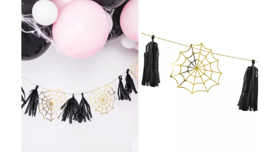 Edderkoppespind papir guirlande. 1,75m. Hjde ca. 14 cm