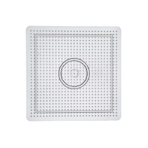 Perleplade, stor firkant 14,5 x 14,5 cm, medium. Klar