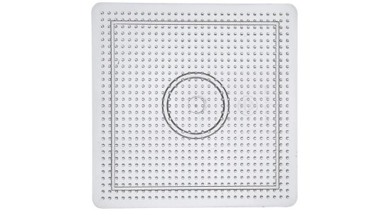 Perleplade, stor firkant 14,5 x 14,5 cm, medium. Klar