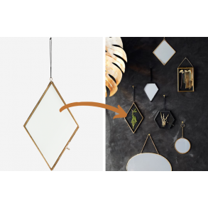 Billedramme til ophng. Antique messing 15,5x25 cm