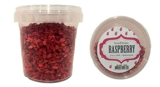 Frysetrret Hindbr stykker 10g. Sundt kagepynt. 