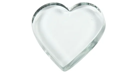 Hjerte, Glas, 9 x 9 cm. 1.stk
