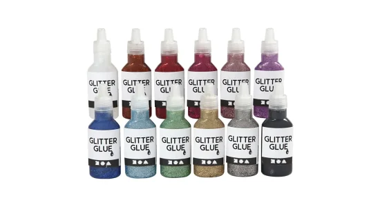Glitterlim, 12 farver