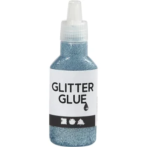 Glitterlim, 25ml. Lysebl
