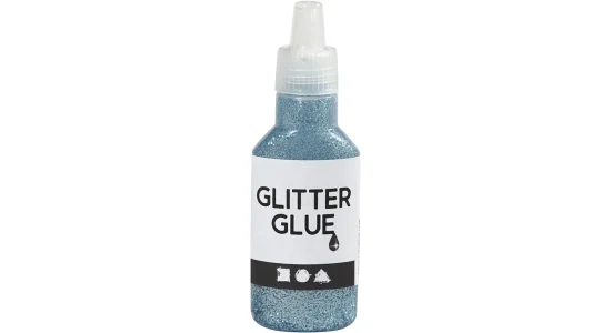 Glitterlim, 25ml. Lysebl