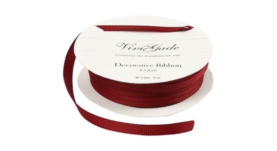 Grosgrainbnd. 15 meter, B:6 mm. Rd