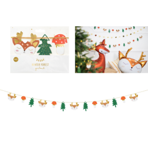 Papir guirlande. Skovtema, 1,7m