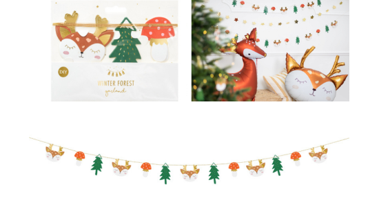 Papir guirlande. Skovtema, 1,7m