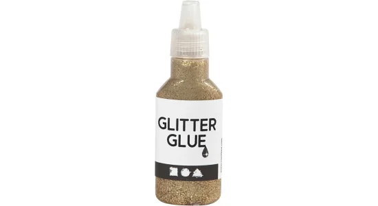 Glitterlim, 25ml. Guld