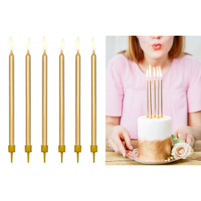 Kagelys i guld, 12,5 cm. 12 stk