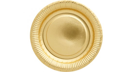 Paptallerkener, Skinnende guldfarvet. 8 stk