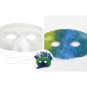 Halvmaske, hvid. 1 stk