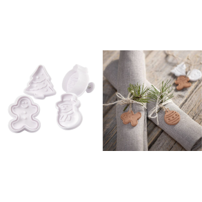 Plungers, Udstiksforme med prg. Juletema, 4 stk.